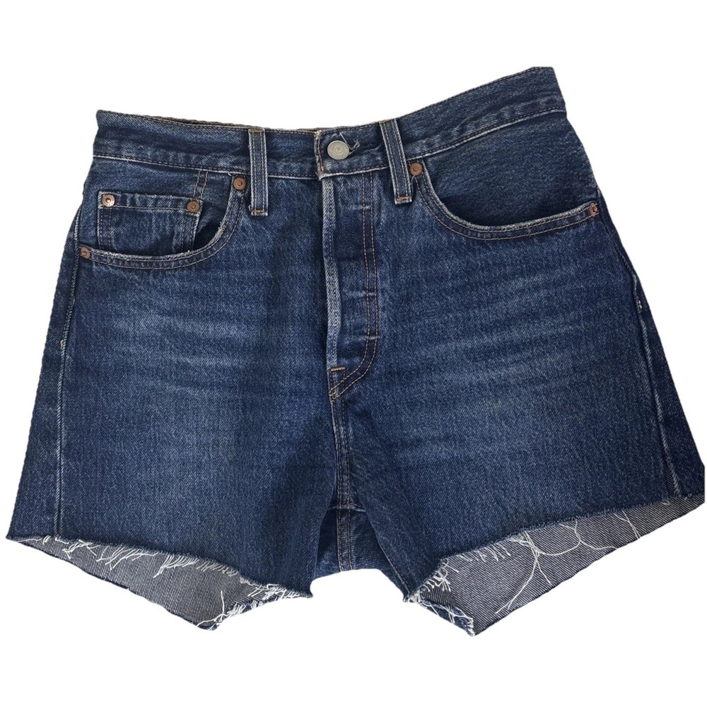 Levis 501 High Waisted Denim Shorts Womens 26‎ (28x4) Blue Denim